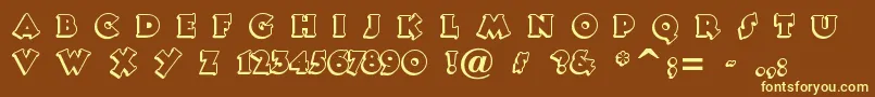 Tooneyno Font – Yellow Fonts on Brown Background