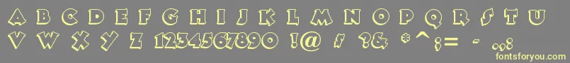 Tooneyno Font – Yellow Fonts on Gray Background