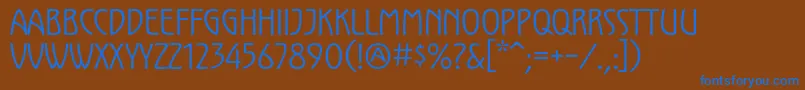 KololpstdNarrow Font – Blue Fonts on Brown Background