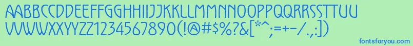 KololpstdNarrow Font – Blue Fonts on Green Background