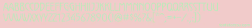 KololpstdNarrow-Schriftart – Grüne Schriften auf rosa Hintergrund