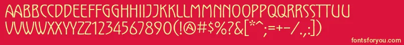 KololpstdNarrow Font – Yellow Fonts on Red Background