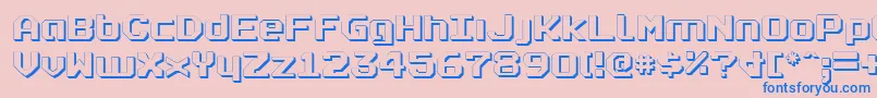 RealpolitikShadow Font – Blue Fonts on Pink Background