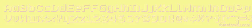 RealpolitikShadow Font – Pink Fonts on Yellow Background