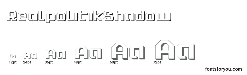 RealpolitikShadow-fontin koot