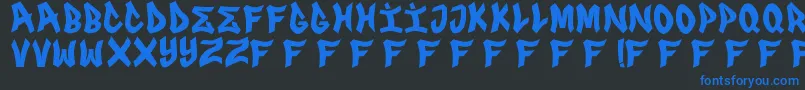 FrsGenuino Font – Blue Fonts on Black Background