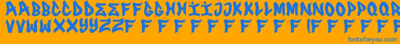 FrsGenuino Font – Blue Fonts on Orange Background