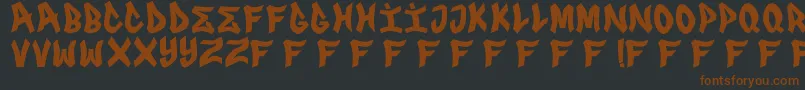 FrsGenuino-Schriftart – Braune Schriften auf schwarzem Hintergrund