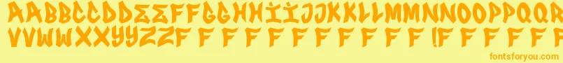 FrsGenuino Font – Orange Fonts on Yellow Background