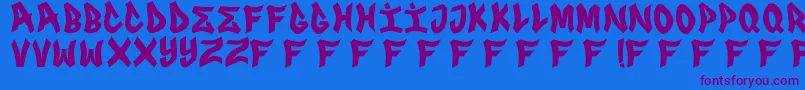 FrsGenuino Font – Purple Fonts on Blue Background