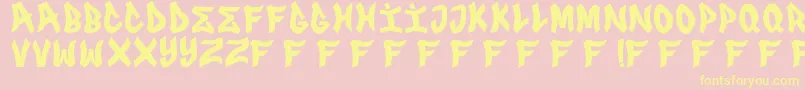 FrsGenuino Font – Yellow Fonts on Pink Background