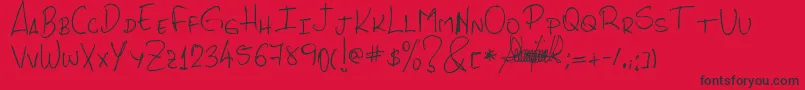 PhrochaScrypt Font – Black Fonts on Red Background