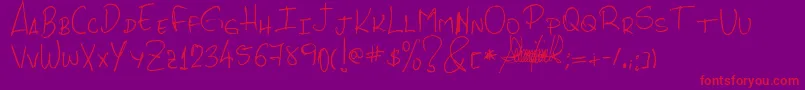 PhrochaScrypt Font – Red Fonts on Purple Background