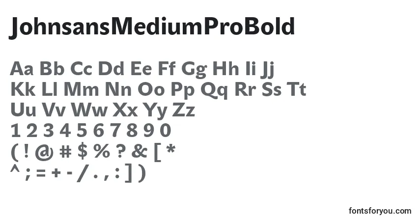 Schriftart JohnsansMediumProBold – Alphabet, Zahlen, spezielle Symbole