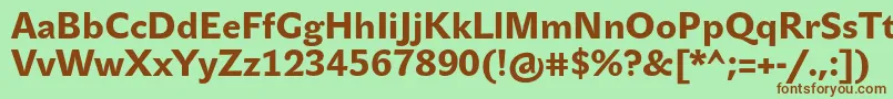 Шрифт JohnsansMediumProBold – коричневые шрифты на зелёном фоне