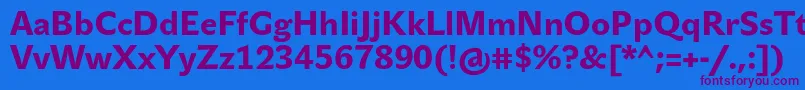 JohnsansMediumProBold Font – Purple Fonts on Blue Background