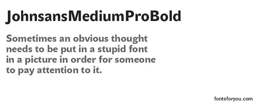 Review of the JohnsansMediumProBold Font