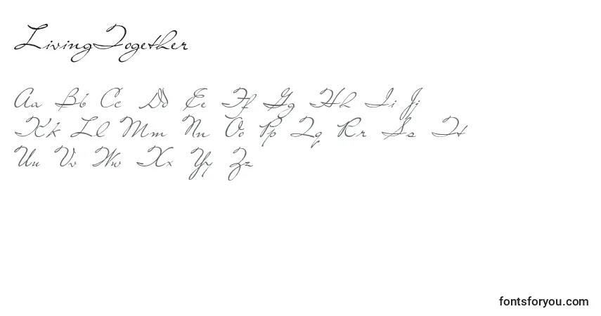 Schriftart LivingTogether (61575) – Alphabet, Zahlen, spezielle Symbole