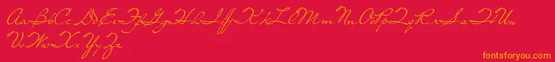 Weitere Informationen zur LivingTogether-Schriftart LivingTogether-Schriftart – Orangefarbene Schriften auf rotem Hintergrund
