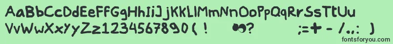 Czcionka Peent – czarne czcionki na zielonym tle