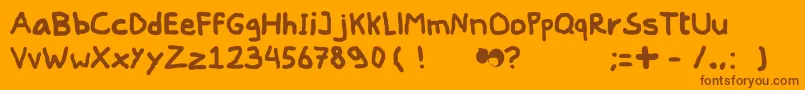 Peent Font – Brown Fonts on Orange Background