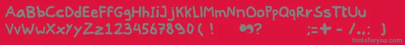 Peent Font – Gray Fonts on Red Background