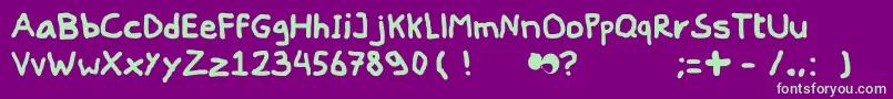 Peent Font – Green Fonts on Purple Background