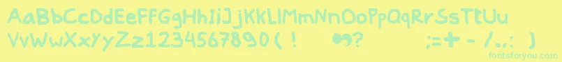 Peent-Schriftart – Grüne Schriften auf gelbem Hintergrund
