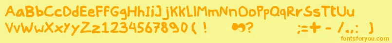 Шрифт Peent – оранжевые шрифты на жёлтом фоне