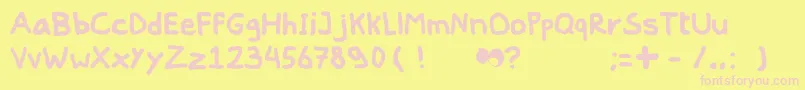Peent-Schriftart – Rosa Schriften auf gelbem Hintergrund