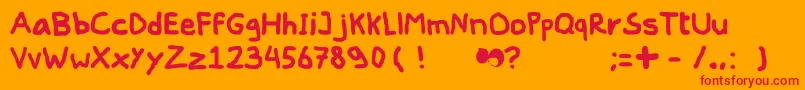 Peent Font – Red Fonts on Orange Background