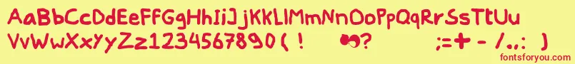 Peent Font – Red Fonts on Yellow Background