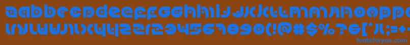 フォントKovacsspot – 茶色の背景に青い文字