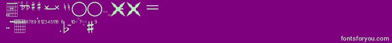 FarhatbcRegular-fontti – vihreät fontit violetilla taustalla