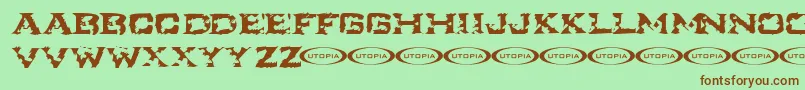 Ikart-fontti – ruskeat fontit vihreällä taustalla
