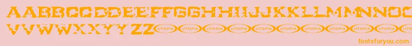 Ikart Font – Orange Fonts on Pink Background