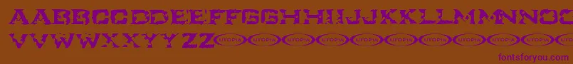 Ikart Font – Purple Fonts on Brown Background
