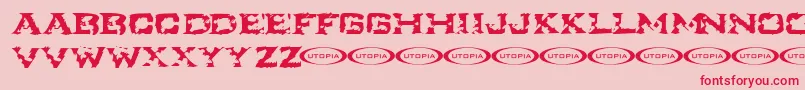 フォントIkart – ピンクの背景に赤い文字