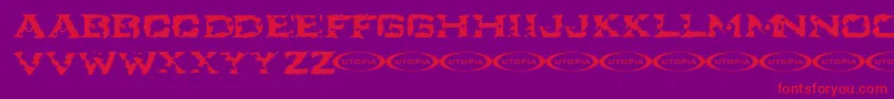 フォントIkart – 紫の背景に赤い文字