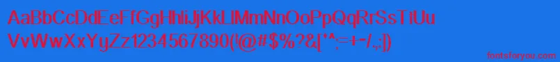 Primelec-Schriftart – Rote Schriften auf blauem Hintergrund