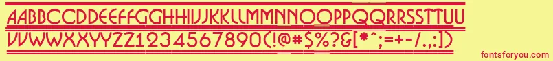 ABosanovadc2fr Font – Red Fonts on Yellow Background