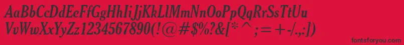 ThyssenJItalic Font – Black Fonts on Red Background