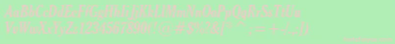ThyssenJItalic Font – Pink Fonts on Green Background