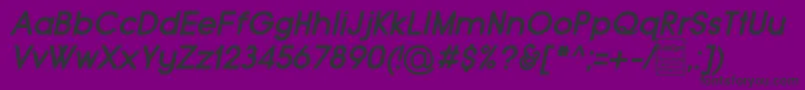 TypoGroteskBoldItalicDemo-fontti – mustat fontit violetilla taustalla