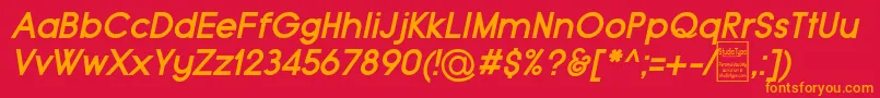 fuente TypoGroteskBoldItalicDemo – Fuentes Naranjas Sobre Fondo Rojo
