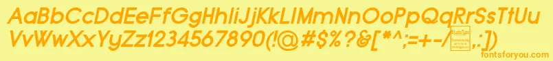 TypoGroteskBoldItalicDemo Font – Orange Fonts on Yellow Background