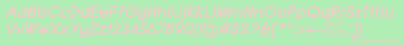 TypoGroteskBoldItalicDemo Font – Pink Fonts on Green Background