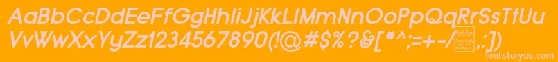 TypoGroteskBoldItalicDemo Font – Pink Fonts on Orange Background