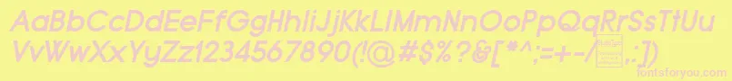 TypoGroteskBoldItalicDemo Font – Pink Fonts on Yellow Background