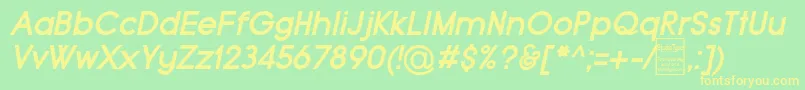 TypoGroteskBoldItalicDemo Font – Yellow Fonts on Green Background